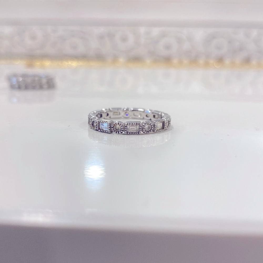 Silver + Cz Band (Stackable) - image 1